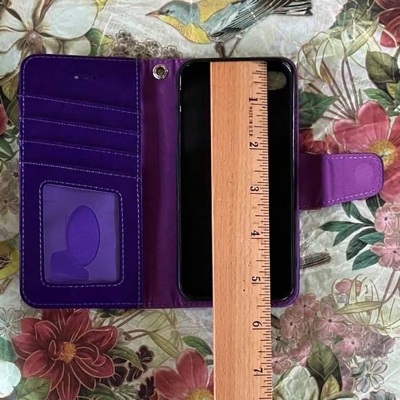 iPhone Wallet Case Flip Magnet Cover with Card Holder - Picture 9 of 10